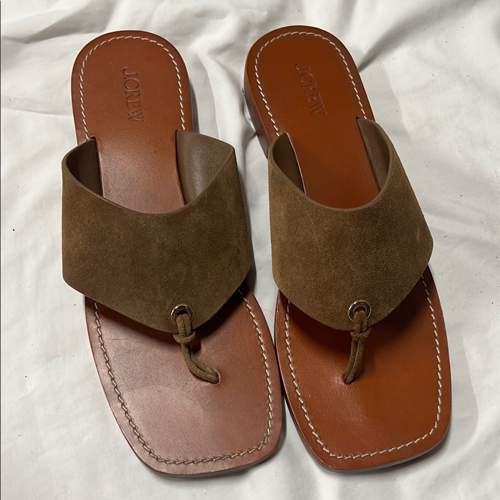 J. Crew Brown Sandals with Thong Design